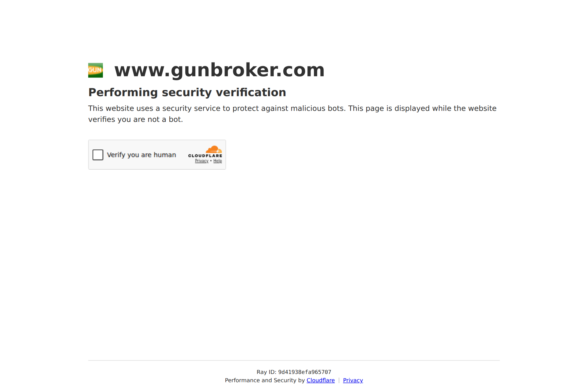 Screenshot of the GunBroker.com homepage